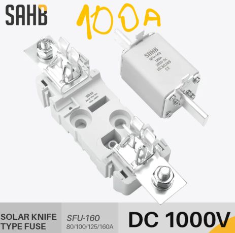 Силовий керамічний запобіжник Sahb DC до 100a 1000v