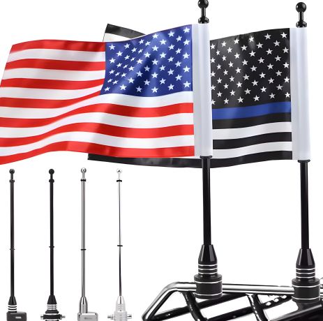 Тримач флагшток металевий на мотоцикл автомобіль чорний