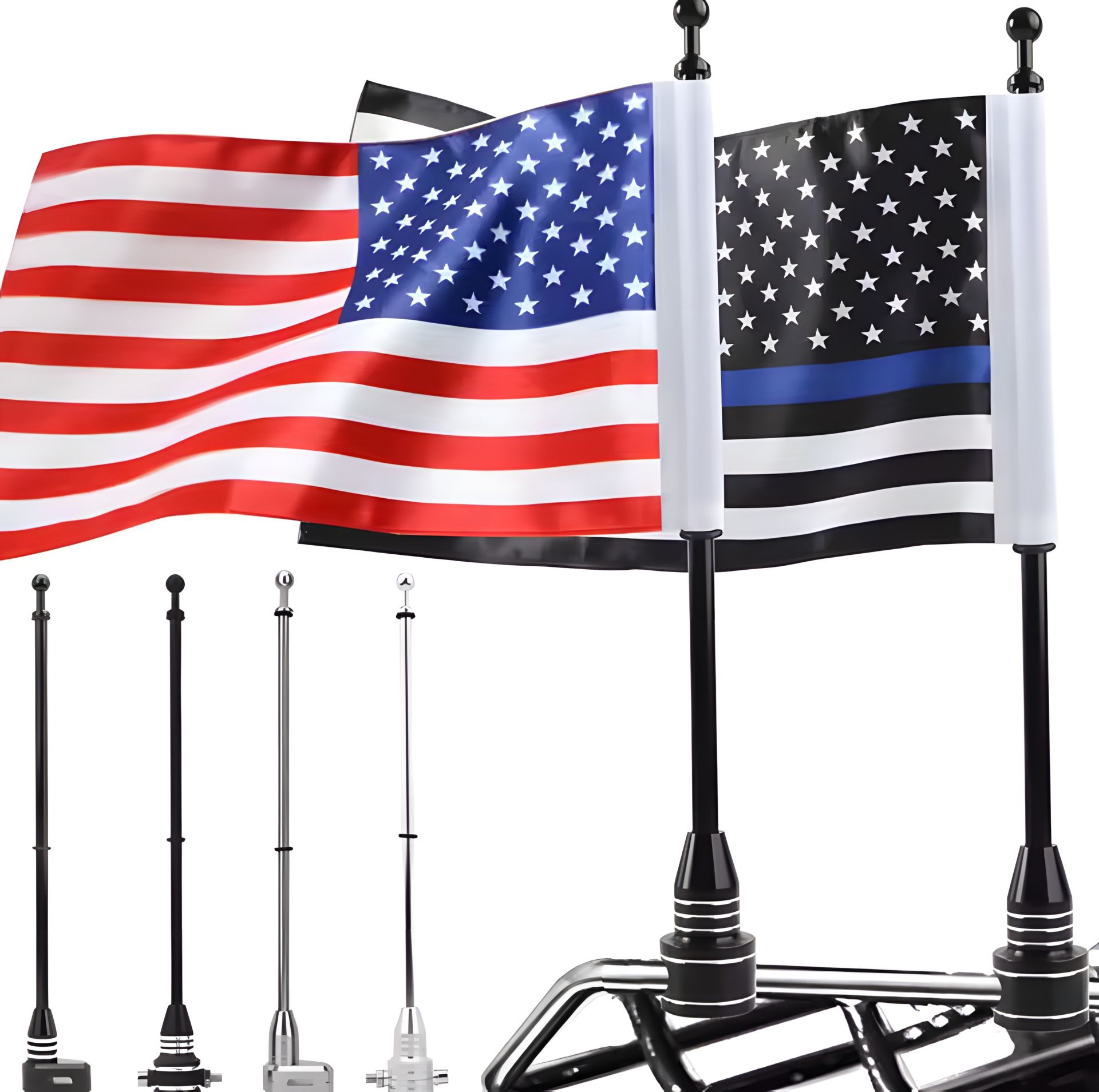 Тримач флагшток металевий на мотоцикл автомобіль чорний Тримач флагшток металевий на мотоцикл автомобіль чорний