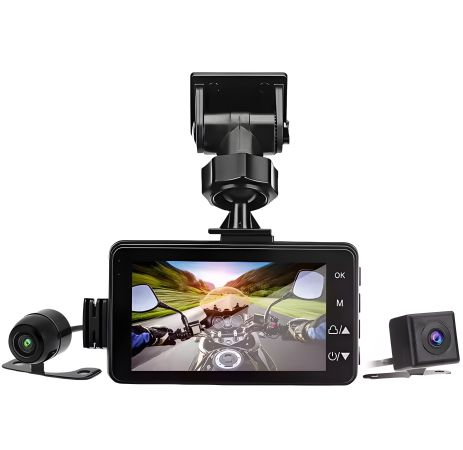 Мотоциклетний відеореєстратор набір 2 камери з екраном