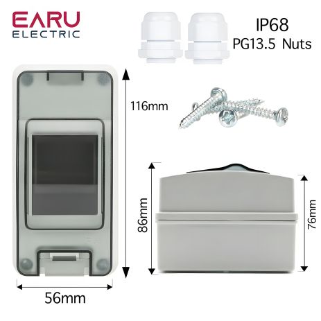 Пластиковий щиток зовнішній на 2 модулі Earu Пластиковий щиток зовнішній на 2 модулі Earu