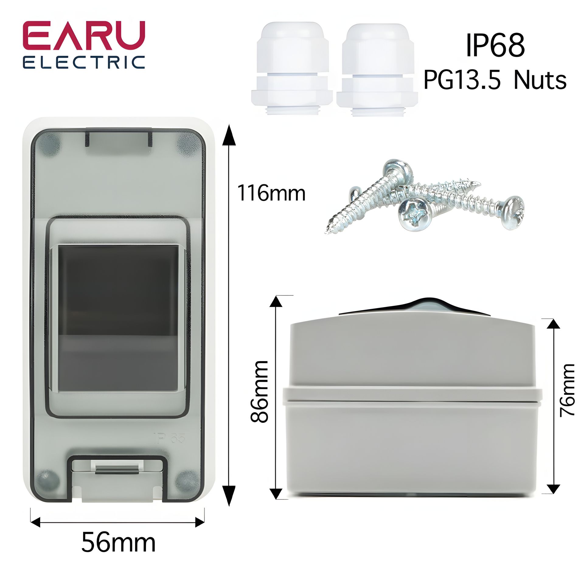 Пластиковий щиток зовнішній на 2 модулі Earu Пластиковий щиток зовнішній на 2 модулі Earu