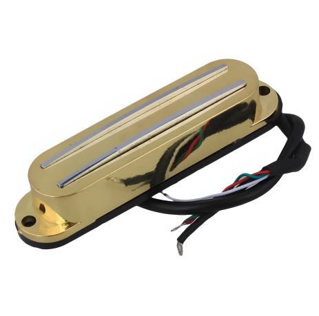 Рельсовый хамбакер звукосниматель с золотой крышкой для электрогитары Stratocaster Рельсовый хамбакер звукосниматель с золотой крышкой для электрогитары Stratocaster