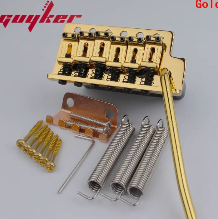 Тремоло бридж Guyker для електрогітари stratocaster gold Тремоло бридж Guyker для електрогітари stratocaster gold