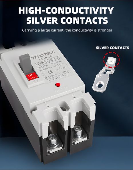 Автоматичний вимикач DC mccb 250а Texnele 2p Автоматичний вимикач DC mccb 250а Texnele 2p