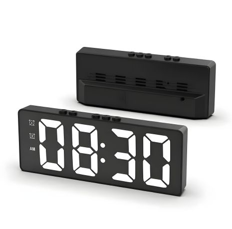 Настольные часы черные с термодатчиком Настольные часы черные с термодатчиком