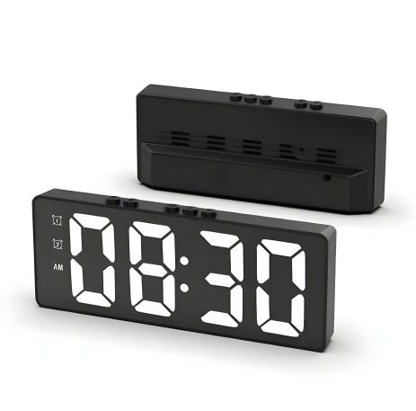 Настольные часы черные с термодатчиком Настольные часы черные с термодатчиком