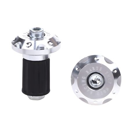 Сріблясті заглушки на кермо мотоцикла, скутера та велосипеда