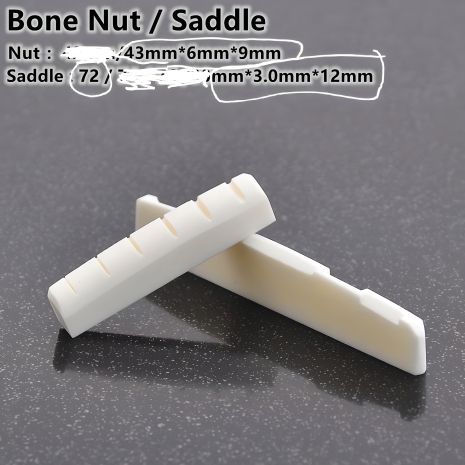 Верхній і нижній поріжок для акустичної гітари, костяний