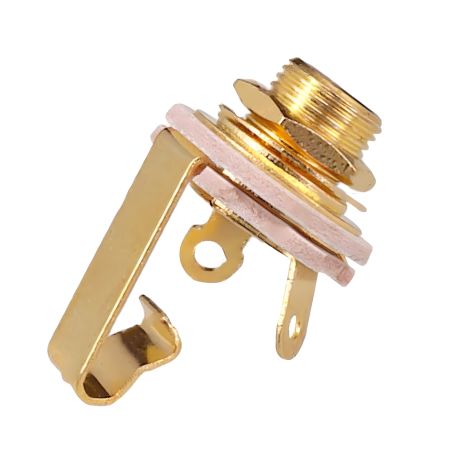 Золотистое гнездо моно 6,35 мм разъем 1/4 для электрогитары Золотистое гнездо моно 6,35 мм разъем 1/4 для электрогитары