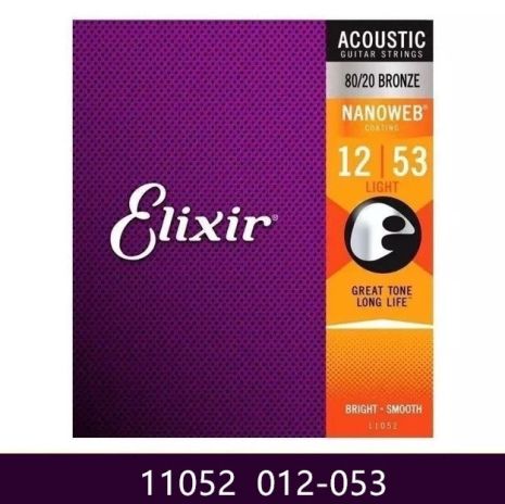 Струны Elixir БРОНЗОВЫЕ для акустической гитары 012-053 light 11052