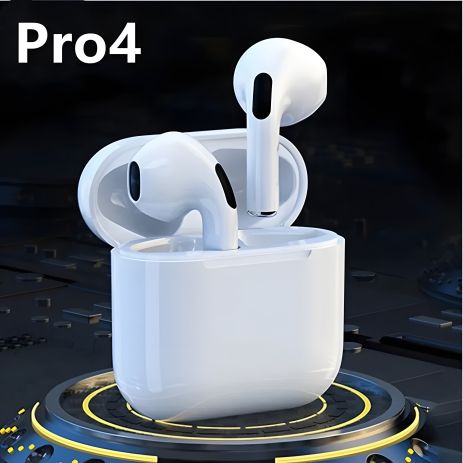 Бездротові навушники для iPhone pro4 TWS сенсорні білі Бездротові навушники для iPhone pro4 TWS сенсорні білі