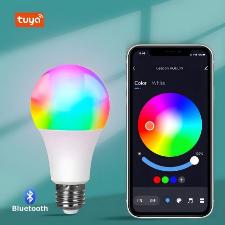Світлодіодна Led RGB-лампа Tuya з пультом, 220V E27 Світлодіодна Led RGB-лампа Tuya з пультом, 220V E27