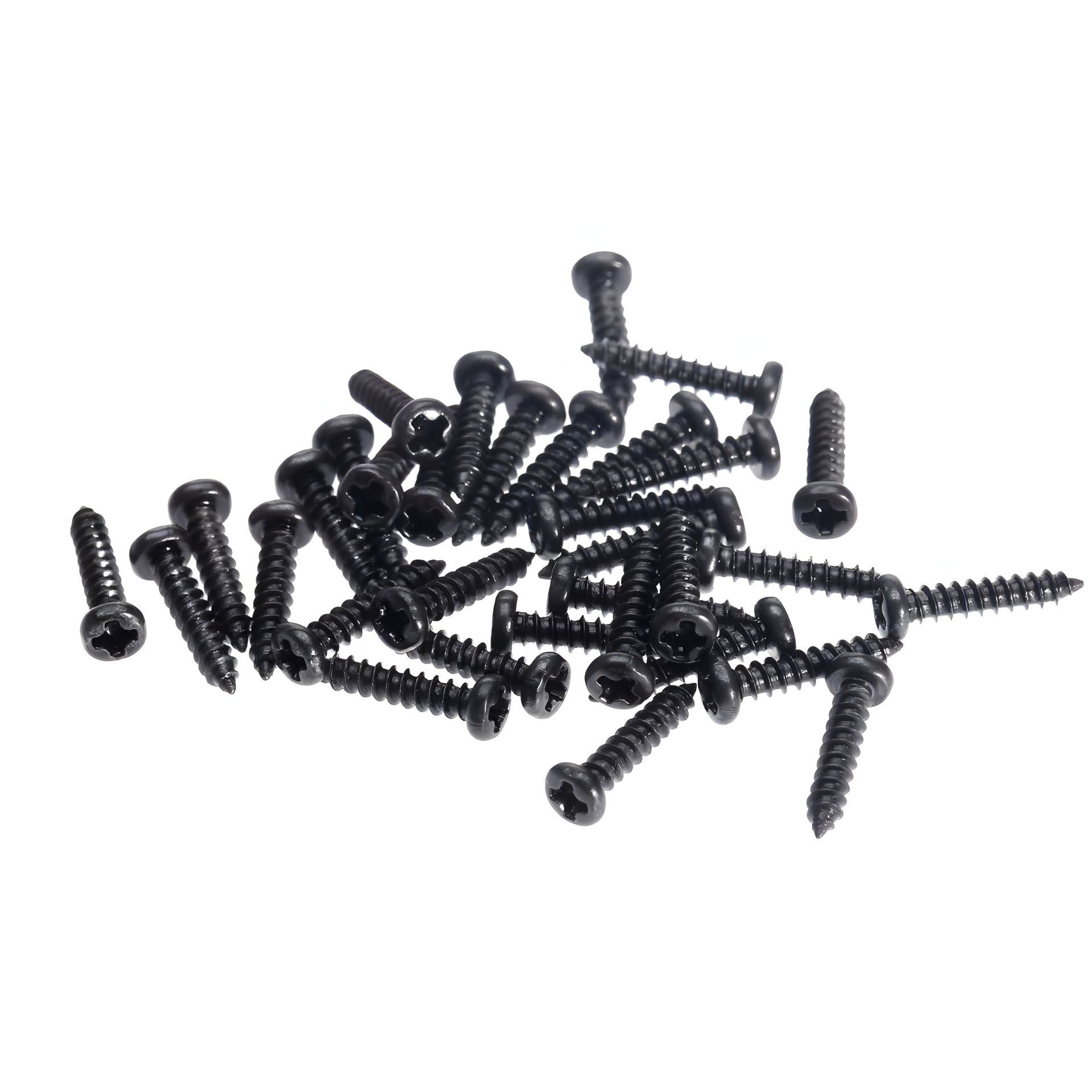 Черные саморезы 16мм для рамок бриджа электрогитары Черные саморезы 16мм для рамок бриджа электрогитары