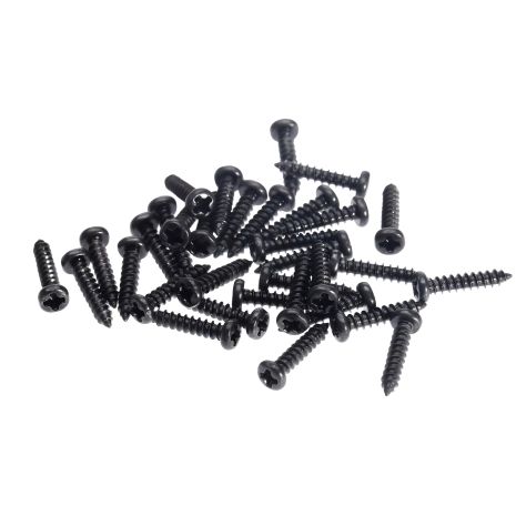 Саморізи для кріплення рамок бриджу гітари електрогітари 16 мм, чорні Саморізи для кріплення рамок бриджу гітари електрогітари 16 мм, чорні