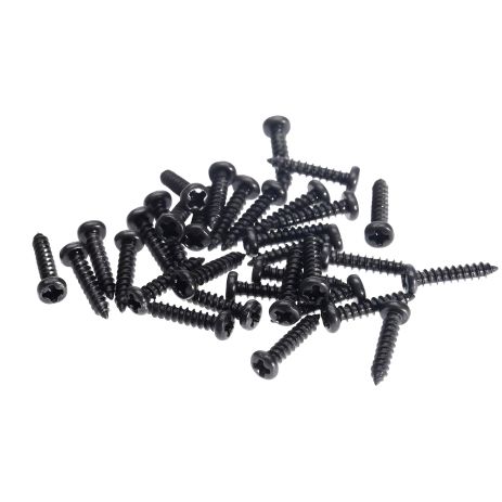 Саморізи для кріплення рамок бриджу гітари електрогітари 16 мм, чорні Саморізи для кріплення рамок бриджу гітари електрогітари 16 мм, чорні