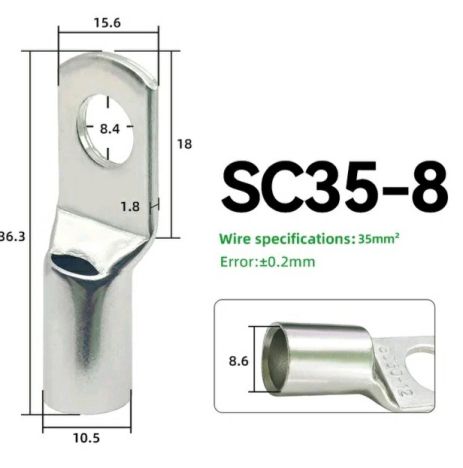 Луженый обжим литый наконечник для кабеля SC35-8