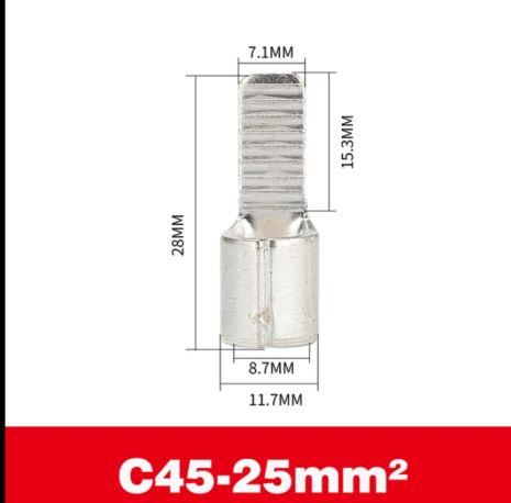 Обжимая клемма наконечник наконечники C45-25mm2 для кабеля