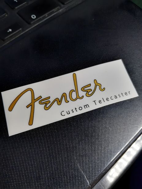 Деколь-наклейка для електрогітари моделі Fender Custom Telecaster Gold