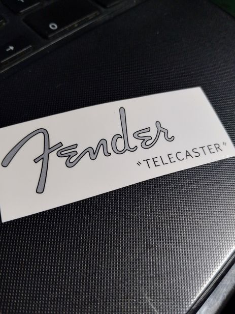 Деколь-наклейка для електрогітари Fender Telecaster silver