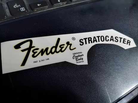 Деколь наклейка для электрогитары Fender Stratocaster, большое перо