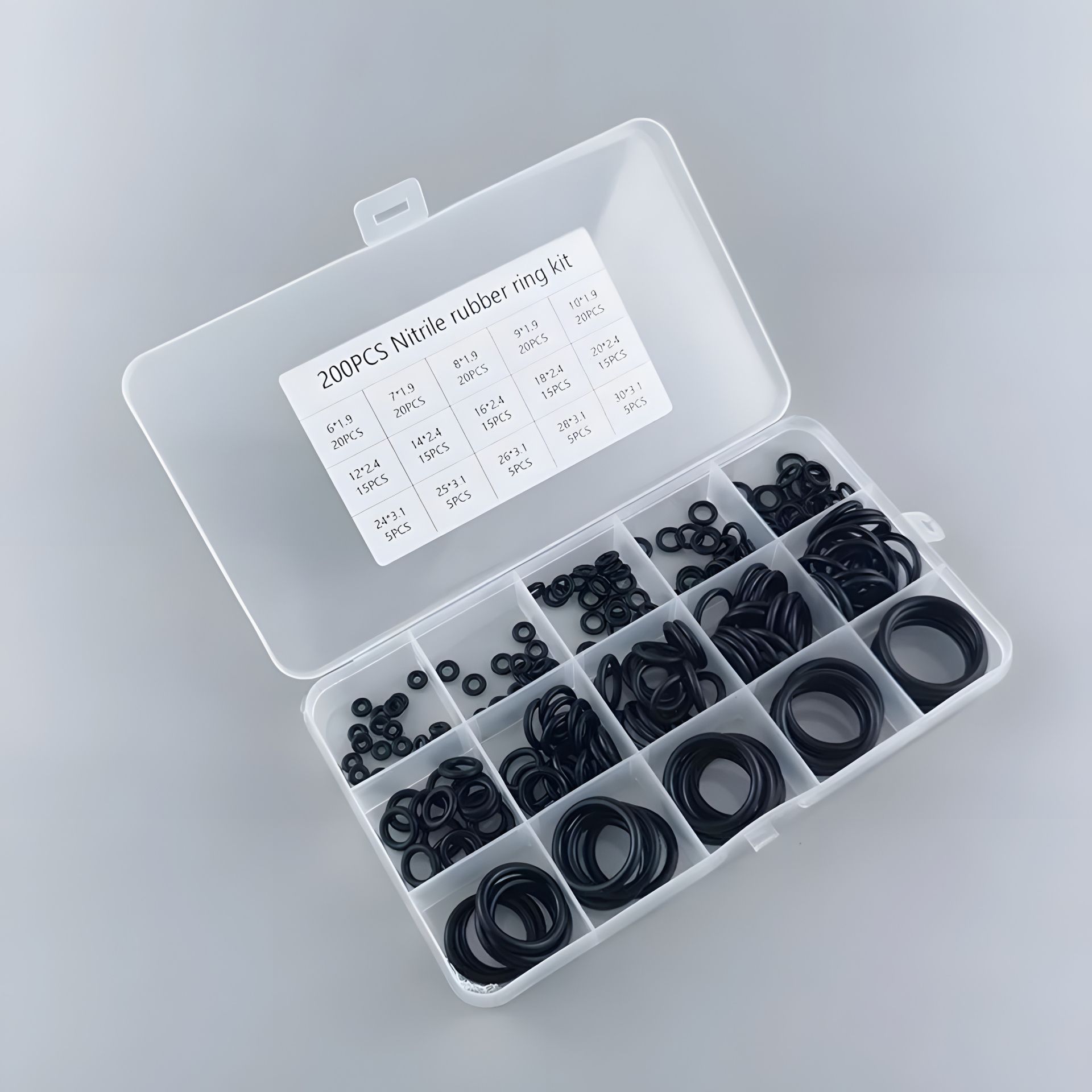 Набір ущільнювальних гумок, 200 штук Набір ущільнювальних гумок, 200 штук