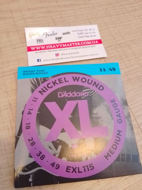 Струны D'Addario струни для электрогитары Daddario Nickel Wound 11-49