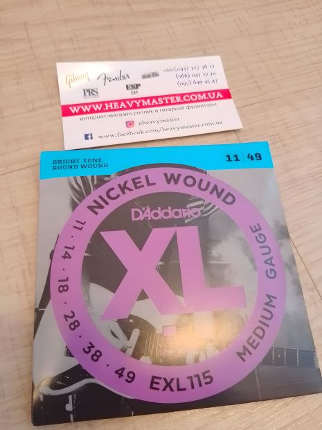 Струни D'Addario для електрогітари, Nickel Wound 11-49