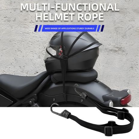 Держатель мотошлема на черной резинке для мотоцикла и скутера