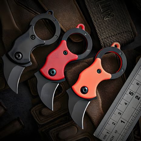 Туристичний брелок на шию, складаний ніж, жовтогарячий лезо Туристичний брелок на шию, складаний ніж, жовтогарячий лезо