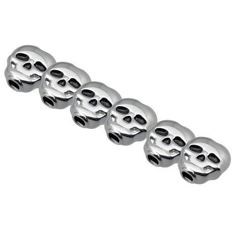 Ковпачки для кілків гітари у формі черепа хром Ковпачки для кілків гітари у формі черепа хром