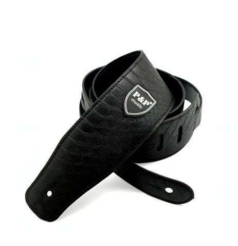 Черный гитарный ремень для электрогитары P&P Music № 7
