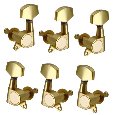 Трапецеїдальні кілочки для електро- й акустичних гітар 3L+3R, золотисті, Cort