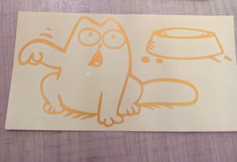 Вінілова наклейка "Котик" для авто, бежевий