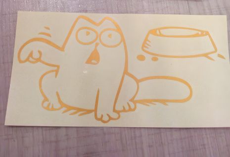 Вінілова наклейка "Котик" для авто, бежевий