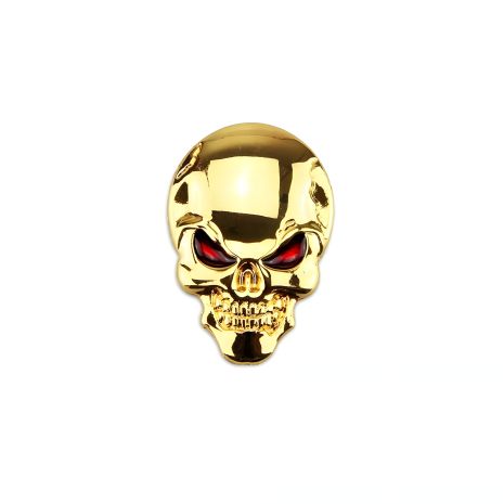 Значок-шильдик для автомобиля "Золотистый череп"