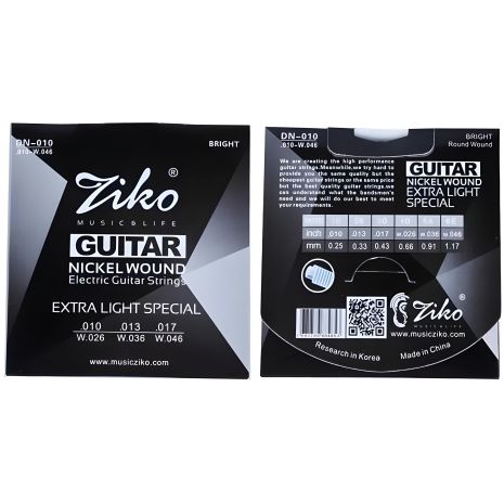 Нікельовані струни Ziko для електрогітари 010-046