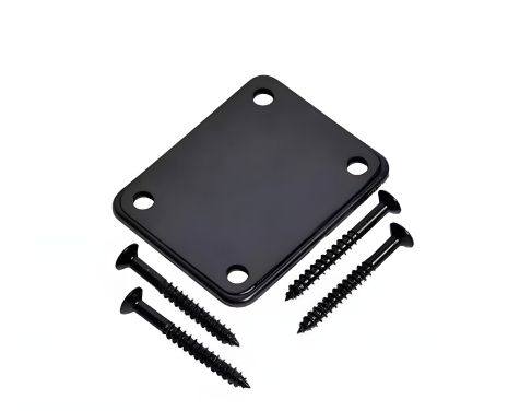 Кріплення для грифа некплейт neckplate електрогітари бас-гітари Fender Stratocaster Telecaster Jazz Bass черни Кріплення для грифа некплейт neckplate електрогітари бас-гітари Fender Stratocaster Telecaster Jazz Bass черни