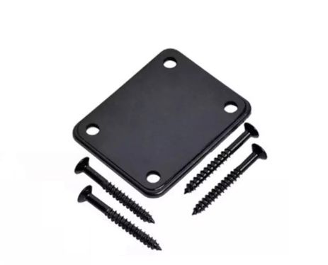 Кріплення для грифа некплейт neckplate електрогітари бас-гітари Fender Stratocaster Telecaster Jazz Bass черни Кріплення для грифа некплейт neckplate електрогітари бас-гітари Fender Stratocaster Telecaster Jazz Bass черни