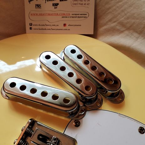 Металлические крышки синглов SSS для электрогитары Fender Stratocaster Ibanes Shur LTD ESP, хром