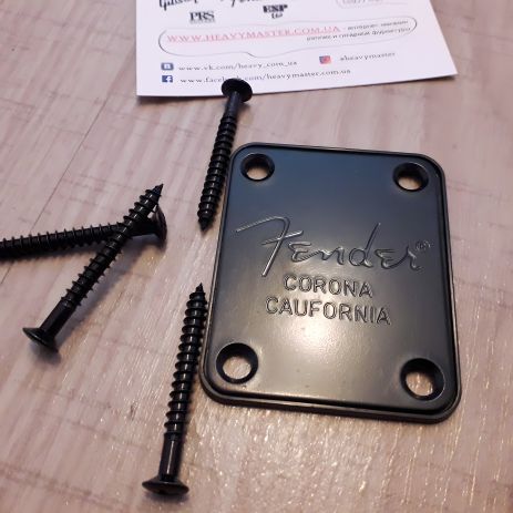 Крепление некплейт для грифа электрогитары/бас-гитары Fender Stratocaster/Telecaster черное