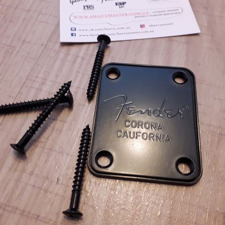 Кріплення для грифа некплейт neckplate електрогітари бас-гітари Fender Stratocaster Telecaster чорний