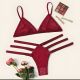 Еротична білизна: комплект із стринги та бюстгальтером зі смужками, червоний Еротична білизна: комплект із стринги та бюстгальтером зі смужками, червоний
