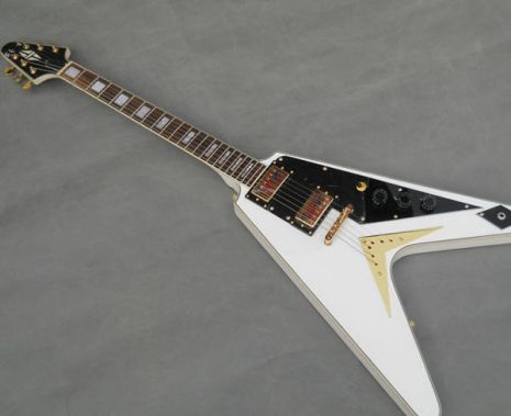 Электрогитара гитара Gibson Epiphone Flying V China белый струны сквозные