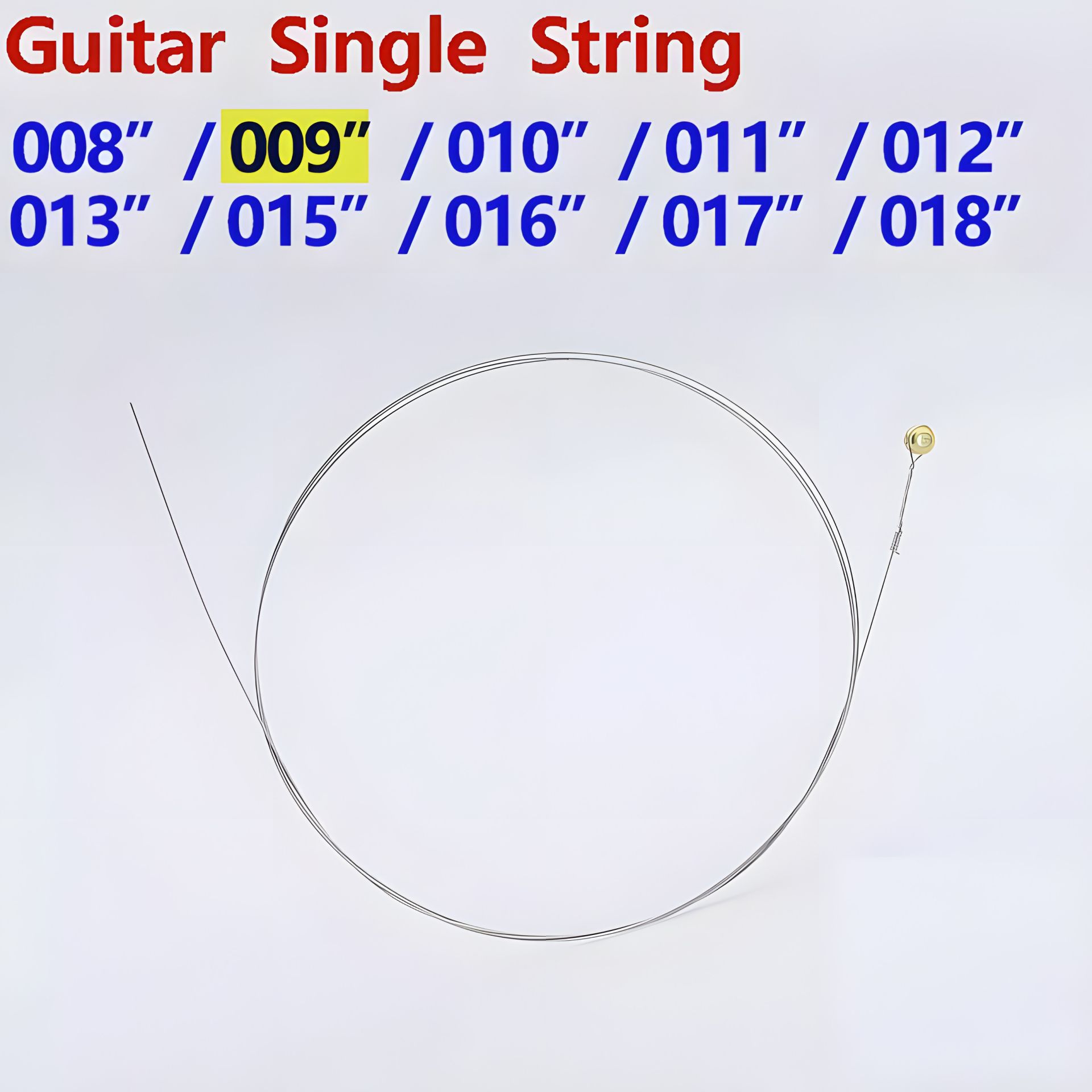 Струна запасна 009 для електрогітари, акустичних та класичних гітар Струна запасна 009 для електрогітари, акустичних та класичних гітар