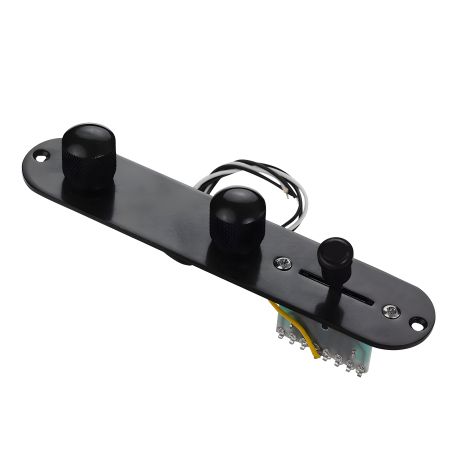 Черный пикгард для Fender Telecaster: панель и переключатель Черный пикгард для Fender Telecaster: панель и переключатель