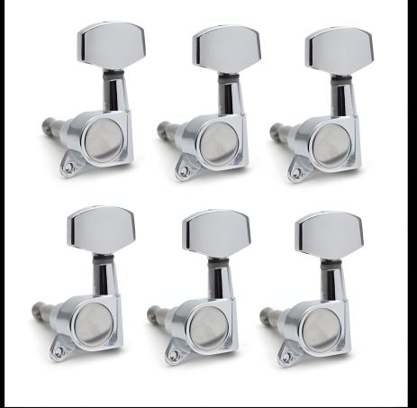 Хромовые колки для электрогитары и акустической гитары 6L большие ручки