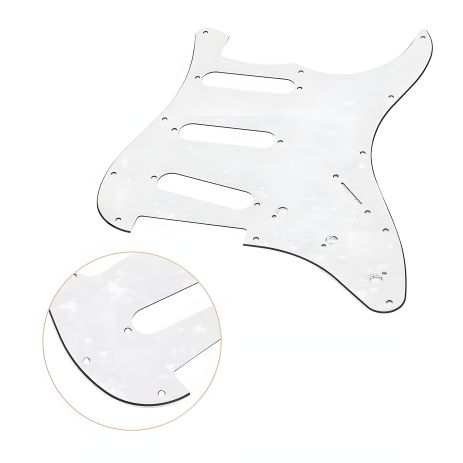 Пікгард для електрогітари SSS Fender Stratocaster ST БІЛИЙ ПЕРЛАМУТР