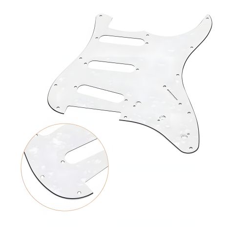 Пікгард для електрогітари SSS Fender Stratocaster ST БІЛИЙ ПЕРЛАМУТР