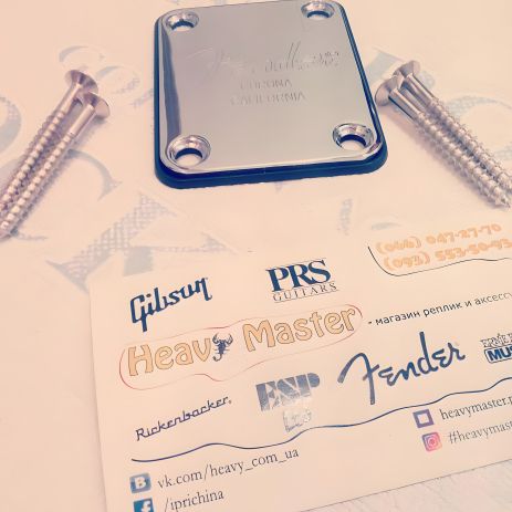 Крепление для грифа электрогитары или бас-гитары Fender Stratocaster Telecaster Jazz Bass, neckplate